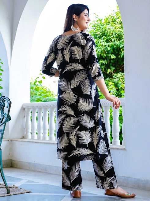 Designer Black Petal Coord Set